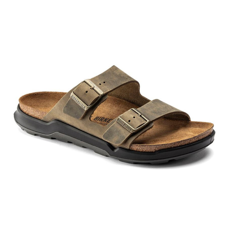 Birkenstock Arizona Rugged Oiled Leath | Faded Khaki | Reg Width- Mens (1018463) - Image 2